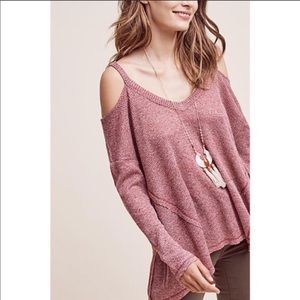 💌Anthro Cold Shoulder Knit Sweater Top